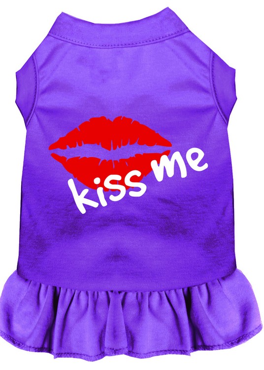 Kiss Me Screen Print Dress Purple XS